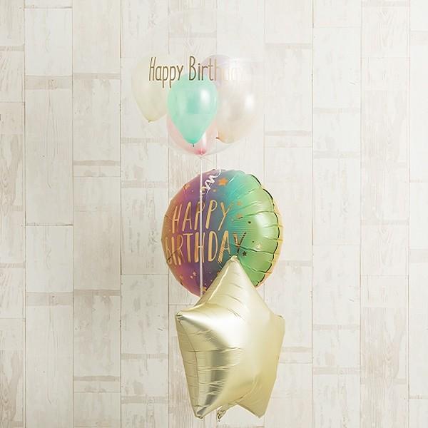 誕生日 バルーンギフト バルーン パステル ニュアンスイエローで祝うhappy Birthday 風船 T 713y 銀座バルーンギフトballoonkitchen 通販 Yahoo ショッピング