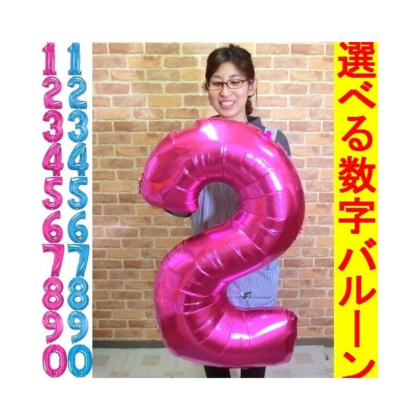 数字　バルーン　ナンバーバルーン　数字バルーン　誕生日　記念日　ピンク　ブルー　ネコポス発送　時間指定不可