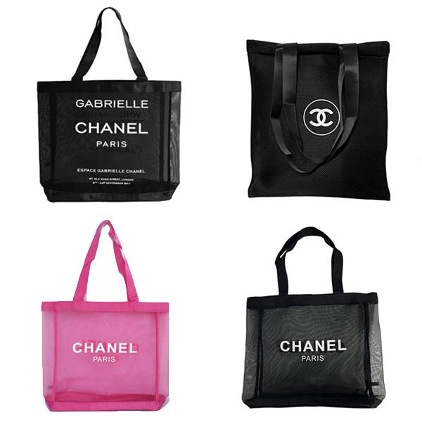 ノベルティ】 シャネル CHANEL トートバッグ メッシュ 透かし 編み