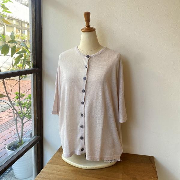 mao made（マオメイド） カーディガン UV加工リネンKNIT 2WAYハーフ