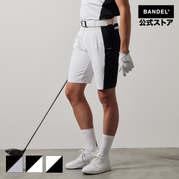 バンデル SIDE PANEL SWITCH HALF PANTS BANDEL　 ゴルフウェア ロングパンツ セットアップ ストレッチ  ブラック メンズ