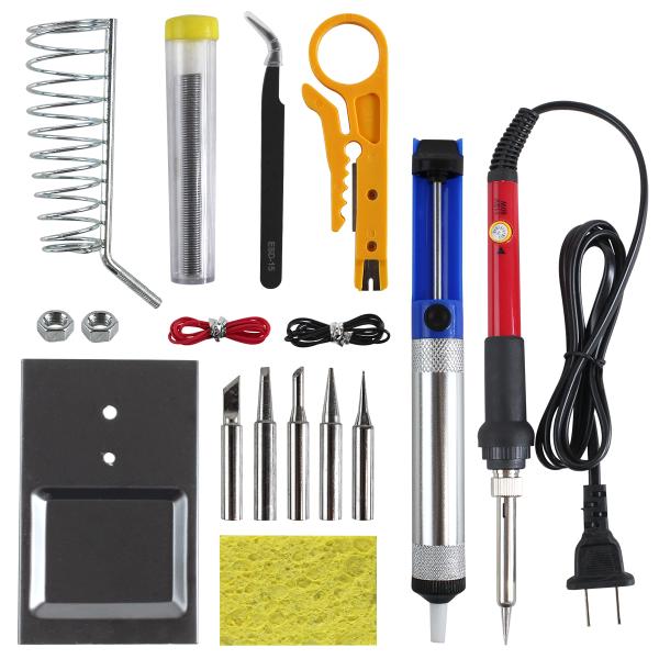 ・半田ごてセット●200℃、250℃、300℃、350℃、400℃、450℃まで温度調節が可能です。■仕様電力:60W使用電源:110V作業温度:200〜450℃セット内容：商品画像をご確認ください。※半田ごての先端は高温になるため、必ずス...