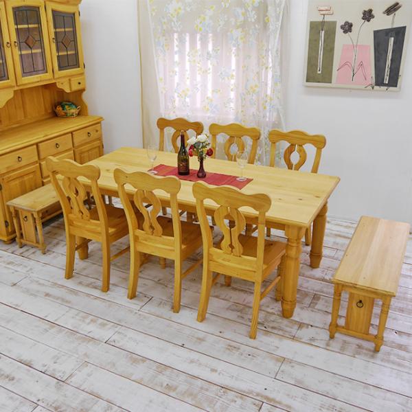 カントリーダイニングテーブル9点セット 大型食卓セット 10人掛け用