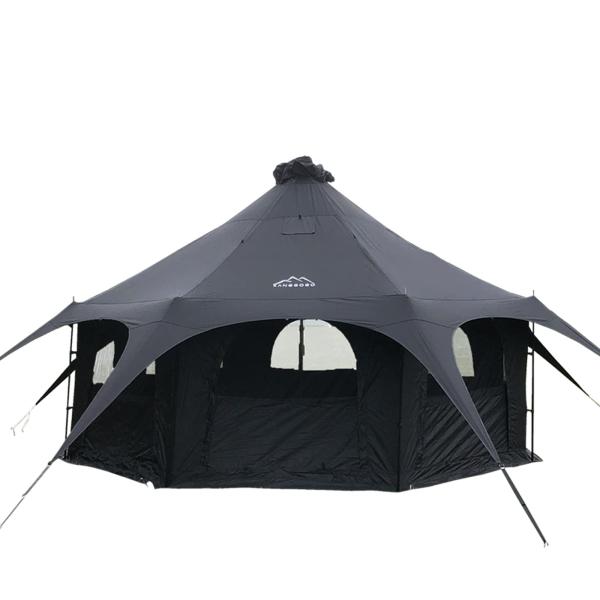 カ*ズ様 KANGGOGO ベルテント 黒 TC 5ｍ 2泊のみ使用 中古 Kanggogo ベルテント 5m 大きいワンポールテント グランピングテント8