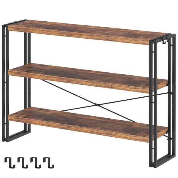 他サイト： HCHQHS ラック オープンシェルフ 3段 木製 収納 本棚 オープンラック キッチンラック リビングラック 棚 おしゃれ 北欧 木目調 組立簡単の商品画像