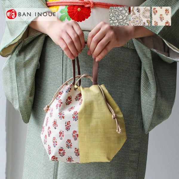 花紋巾着バッグ 浴衣 和装 バッグ 花柄 巾着 着物 和装バッグ 和装小物