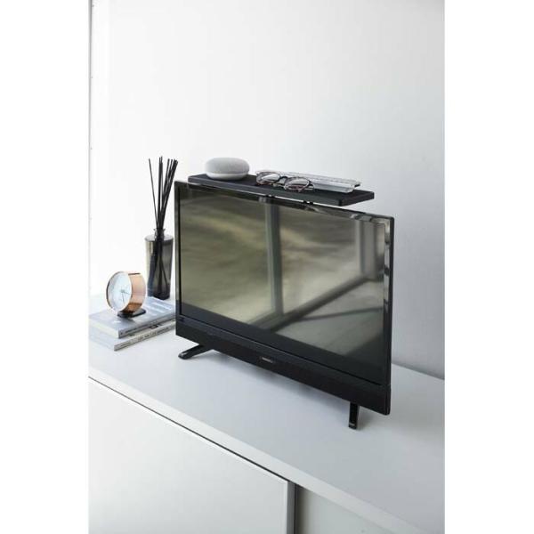 テレビ上ラック スマート ワイド 40cm smart 山崎実業 おしゃれ かわいい 整理 TV  シェルフ 棚 小物 リモコン 収納 ゲーム機 コントローラー HDD ブラック 4881