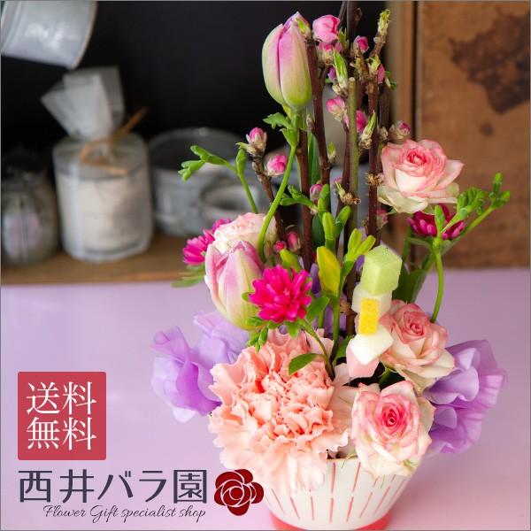 ひな祭りに 桃の節句アレンジ 雛飾り 女の子 お雛様 おひなさま ひなまつり のお祝いプレゼントに 桃 かわいいアレンジ お届け期間2月22日から3月3日 Momo Tweeling Onlineshop Nishiibaraen 通販 Yahoo ショッピング