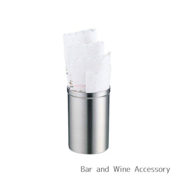 シンプルなナフキンスタンドサイズ：Φ57×H87mm　200ml材質：18-8ステンレス