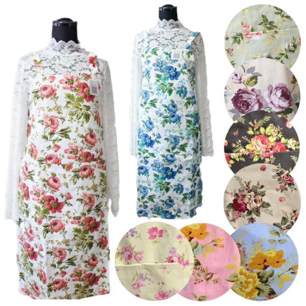 ホワイト花柄刺繍レースエプロン　さえら 母の日 ホワイト花柄刺繍レースエプロンさえら 母の日