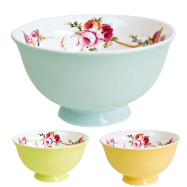 飯碗 ローズ柄 お茶碗  ロイヤルアーデン イエロー ブルー グリーン ROYAL ARDEN 薔薇  食器