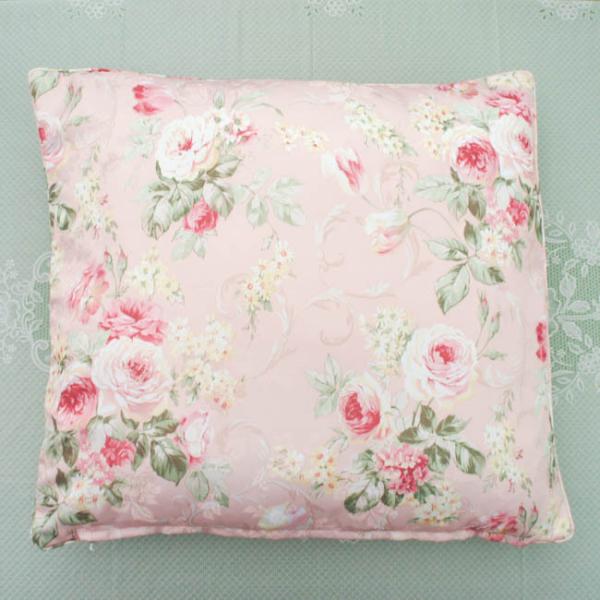 ローズ座布団カバー 55×59cm 1枚 ピンク イエロー 薔薇 薔薇と