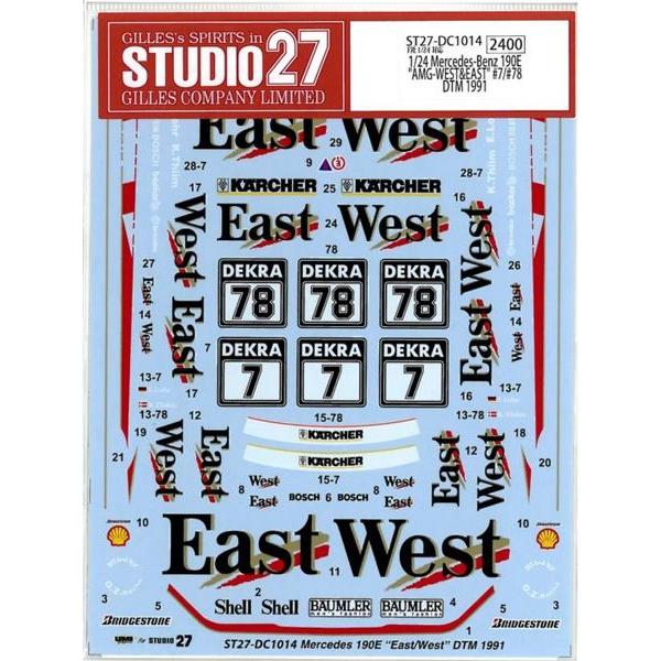 1/24 Mercedes-Benz190E "AMG-WEST&amp;EAST"7/#78 DTM1991