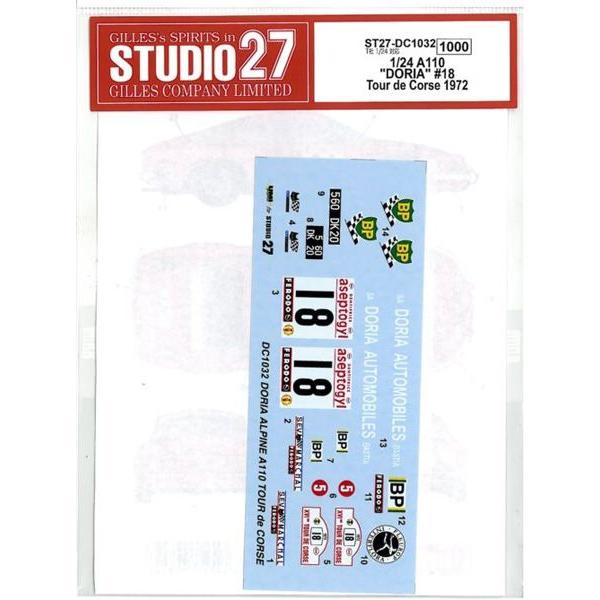 1/24 A110@"DORIA" #18 Tuor de Corse 1972  T1/24Ή