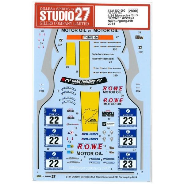 1/24 Mercedes SLS "ROWE"22/23 Nurburgring24h2014 �@ F��1/24 SLS GT3�Ή�