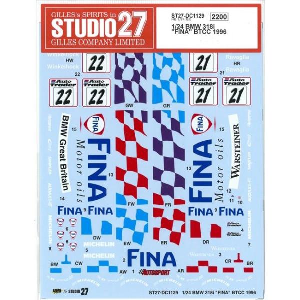 1/24 BMW 318i"FINA" BTCC 1996  H1/24 BMW 318iΉ