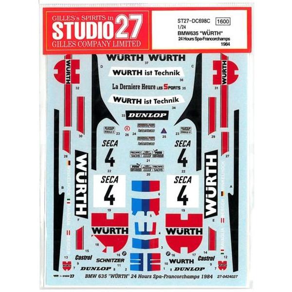 1/24 BMW "WURTH" 24h spa-francorchamps '84