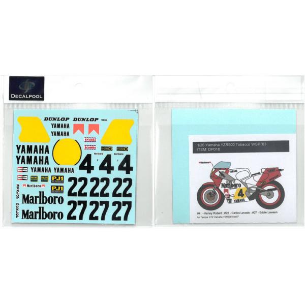 1/12 ヤマハ YZR500 マルボロ #4 WGP 83' Yamaha Marlboro DECAL POOL