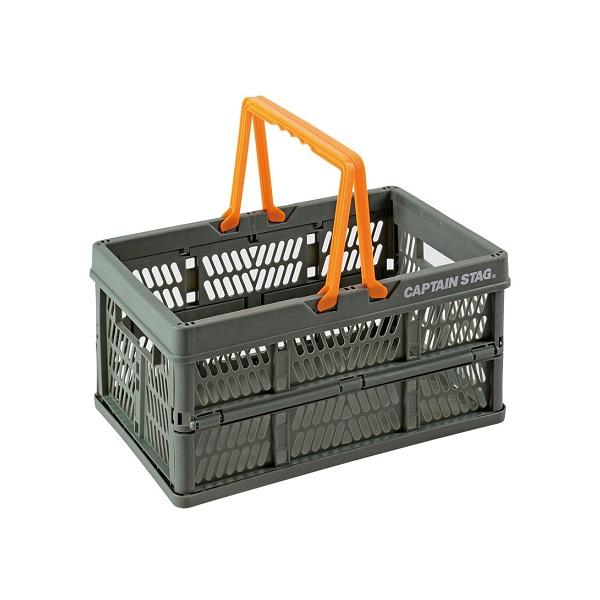 簡単組立・コンパクト収納！お買い物かごみたいなたっぷり入る折りたたみ式コンテナ。なにかと荷物が多いアウトドアシーンで大活躍！持ち手をたたんでスタッキングもできます。工具入れや車載の釣り道具などの整理整頓、リビングやキッチンの収納でも使えます...