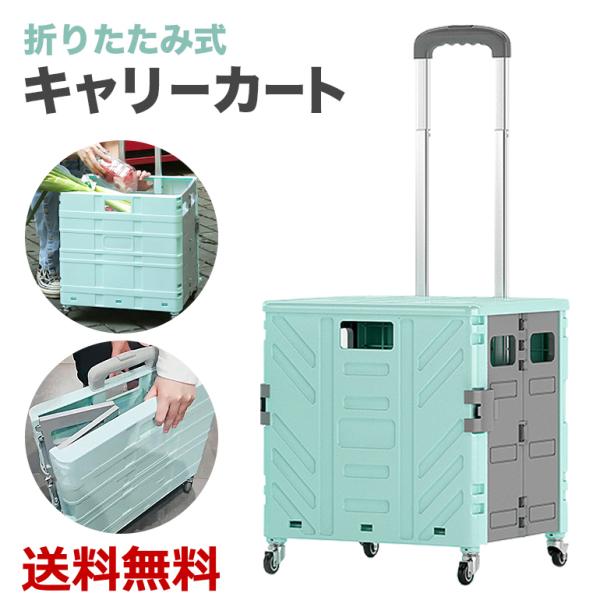 キャリーカート 折りたたみ ショッピング 運搬 荷物 コンパクト 蓋付き 収納 アウトドア ショッピングカート 台車 釣り ハンドキャリー キャリーワゴン 送料無料