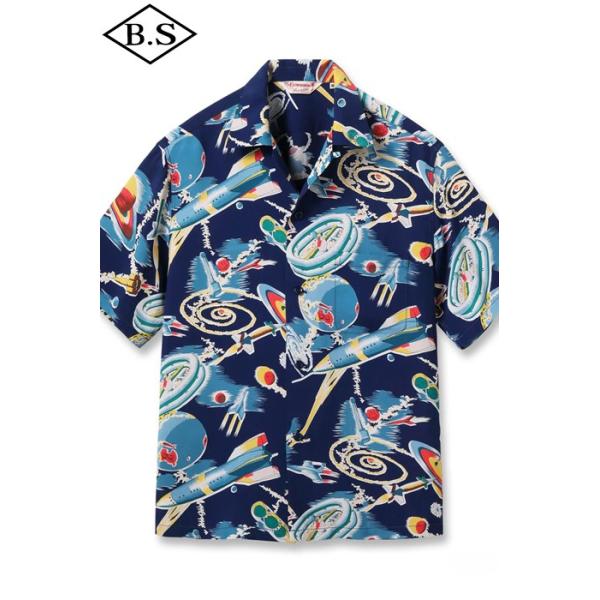 サンサーフ SUN SURF 半袖シャツ アロハシャツ Lot No. SS39477 / SUN SURF SPECIAL EDITION “THE SPACE SHIP” / NAVY