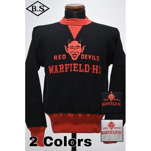 クッシュマン CUSHMAN スウェット 26388 PRINT SET IN TWO TONE SWEAT (RED DEVILS)
