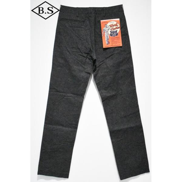 クッシュマン CUSHMAN パンツ 22097 ブラックシャンブレー トラウザーズ BLACK CHAMBRAY TROUSERS TIGHT STRAIGHT MIX BLACK