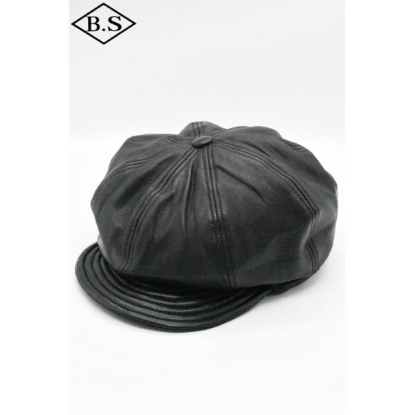 クッシュマン CUSHMAN キャップ 29412 LEATHER CASQUETTE / BLACK