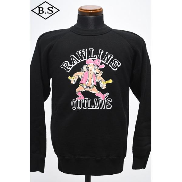 ダッパーズ Dapper’s スウェット LOT1892 3.0mm Binder Crew Neck Sweat Flocky Print Design Model / BLACK