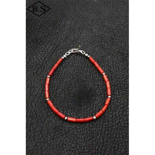 インディアンジュエリー INDIAN JEWELRY 小物 ブレスレット FB38-042 ナバホパール バンブーコーラル 20cm