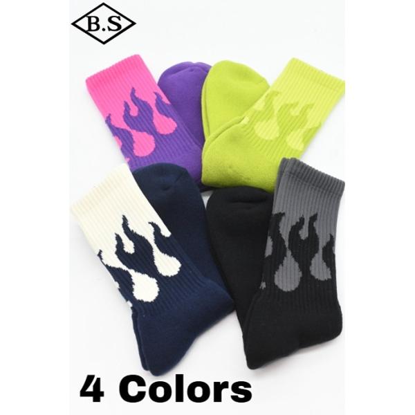 トニーソックス TONNY SOCKS ソックス MT06  Pile Sox FLAMES クルーソックス