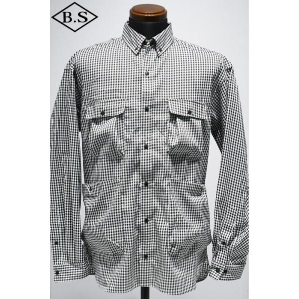 NANGA（ナンガ） シャツ GINGHAM CHECK CAMP SHIRT BLACK ギンガム