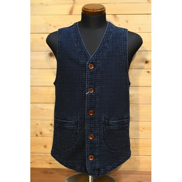 ダルチザン STUDIO D'ARTISAN ベスト 4571 インディゴ刺し子