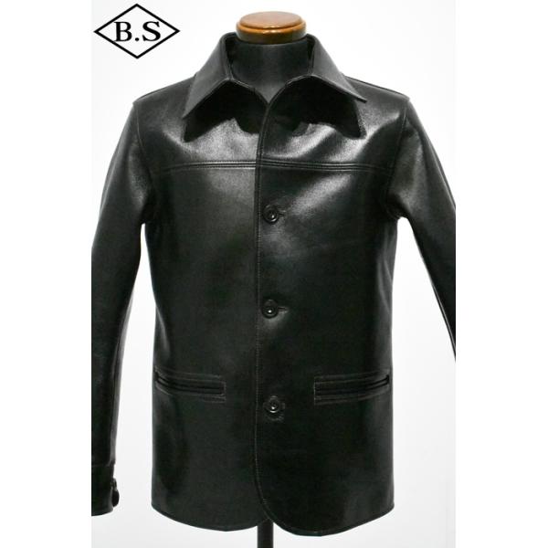 ワイツーレザー レザージャケット Y’2 LEATHER LSC-76-C ANILINE STEER ROUNDED HEM CAR COAT BLACK (TEA-CORE)