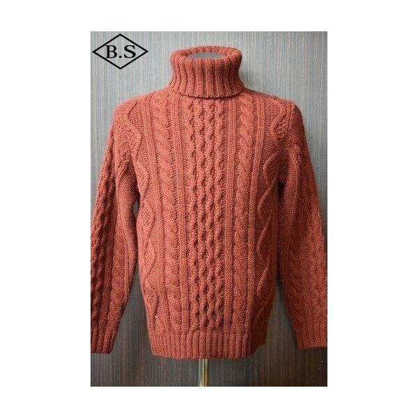 JELADO（ジェラード） タートルネックケーブルニット ワイン