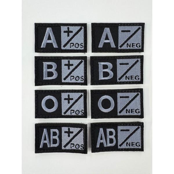 血液型パッチBLK(陸上自衛隊/迷彩/ワッペン/おみやげ/記念品/サバゲー