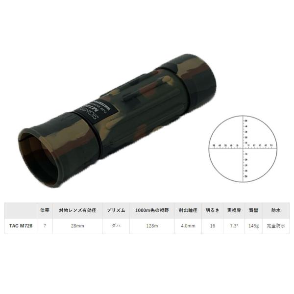 SIGHTRON(サイトロン)TAC- M728(陸上自衛隊/迷彩/装備品/双眼鏡/単眼鏡 SIGHTRON(サイトロン)TAC- M728(陸上自衛隊/迷彩/装備品/双眼鏡/単眼鏡