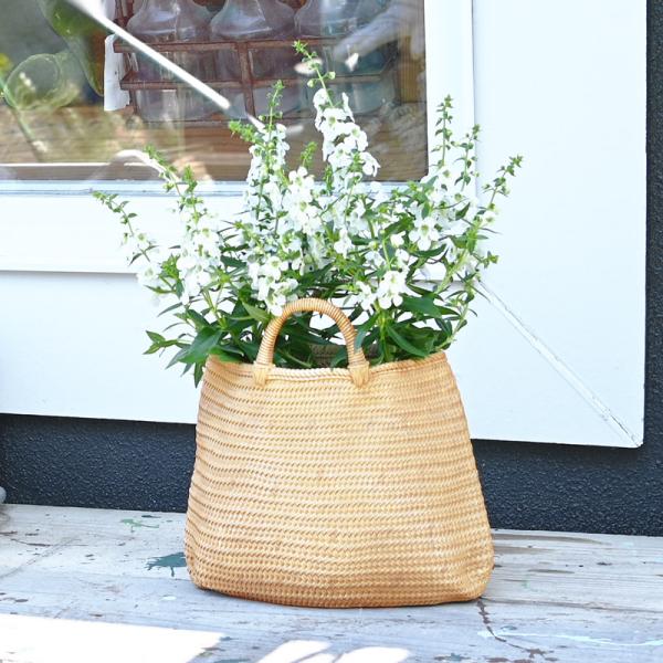 カゴ　花籠　蔓細工　オブジェ　置物　インテリア　工芸品　美術品　A1300 カゴ 花籠 蔓細工 オブジェ 置物 インテリア 工芸品 美術品