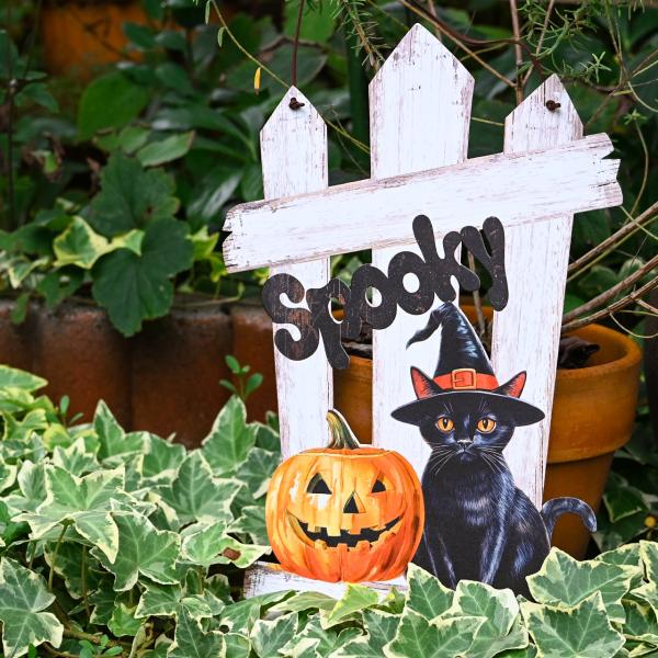 ハロウィン プレートB アイアン ジャックオーランタン かぼちゃ 黒猫 オーナメント 置物 雑貨 飾り オブジェ