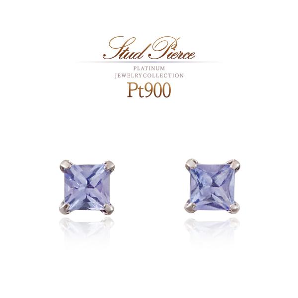 日本製 Pt900 プラチナpt900　5mm モアサナイト　スタッドピアス タンザナイト ピアス スタッド シンプル プラチナ レディース