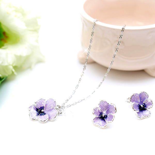 ネックレス ピアス セット パンジー フラワー 紫 パープル お花 レディース アクセサリー 可愛い 花のピアス プレゼント 誕生日 バースデープレゼント おしゃれ Jv 5034set アクセサリーショップバルザス レディース 通販 Yahoo ショッピング