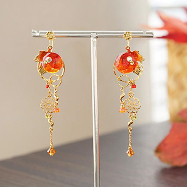 ぴあり ピアリ 京都清水坂ガラス館 ノンホールピアス イヤリング  