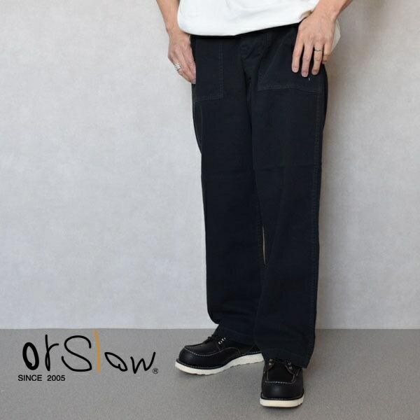 メンズ Orslow オアスロウ SUMMER FATIGUE PANTS BLACK サマー