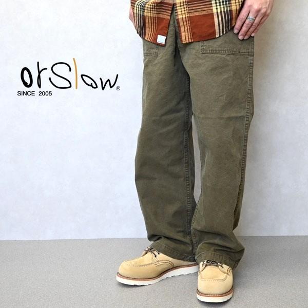 orSlow オアスロウ ベイカーパンツ ファティーグ Sオリーブ ボタンフライ メンズ Orslow オアスロウ Summer Fatigue Pants 
