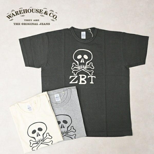 メンズ WAREHOUSE ウエアハウス クルーネックT ドクロ スカル 半袖 Tシャツ 日本製 Lot.4064 zbt
