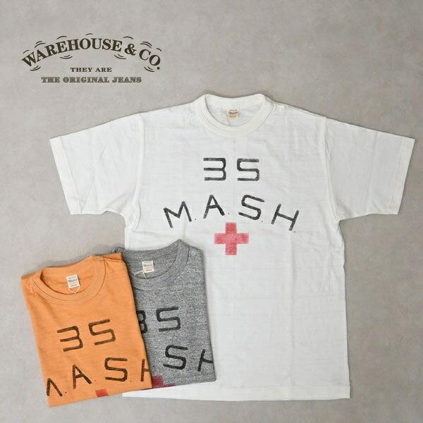 メンズ WAREHOUSE ウエアハウス 半袖 クルーネック Tシャツ 半袖Tシャツ 背面プリント 日本製 アメカジ Lot 4601 M.A.S.H. MASH