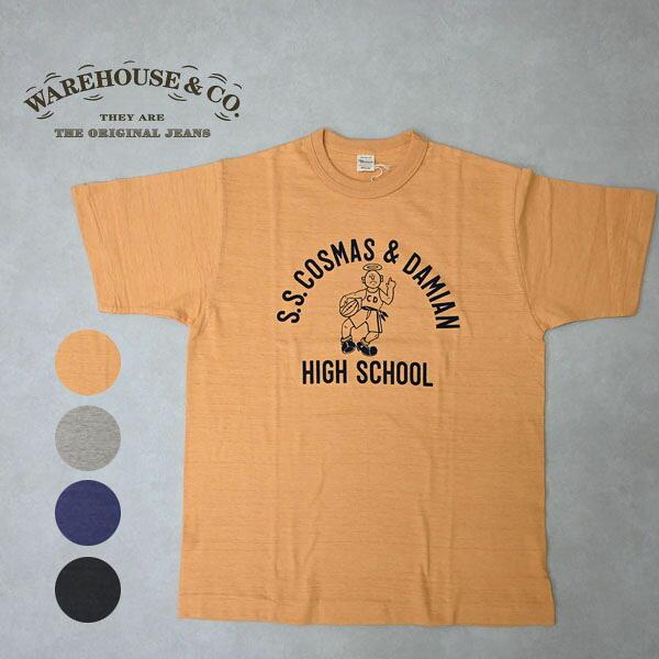 メンズ　WAREHOUSE ウエアハウス Lot.4601 半袖 クルーネック　Tシャツ 　4601 S.S.COSMAS&DAMIAN