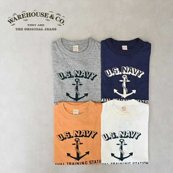 メンズ WAREHOUSE ウエアハウス 半袖 クルーネック Tシャツ 半袖Tシャツ 日本製 アメカジ Lot 4601 US.NAVY