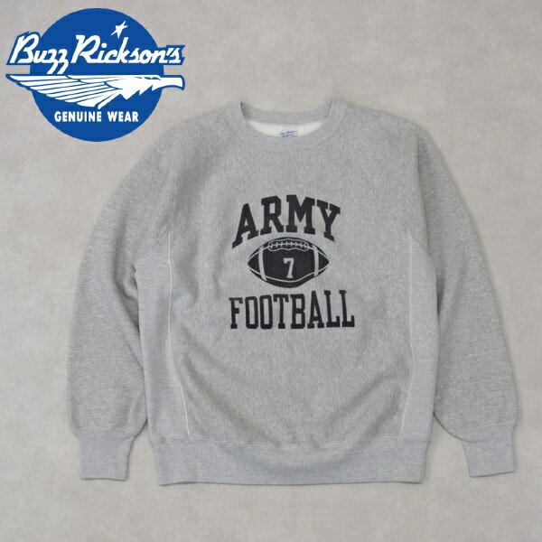 メンズ BUZZ RICKSON'S バズリクソンズNo. BR69644  HORIZONTAL KNITTING SWEAT SHIRT “ARMY FOOTBALL”　裏起毛　スウェット　BR69644