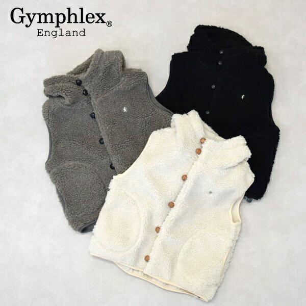 レディース Gymphlex ジムフレックス ボア フードショートベスト